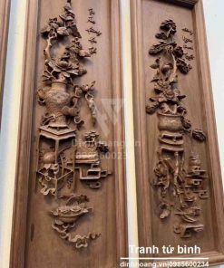 tranh gỗ tứ bình