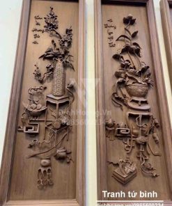 tranh gỗ tứ bình